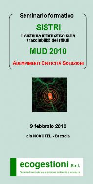 Seminario formativo SISTRI e MUD 2010